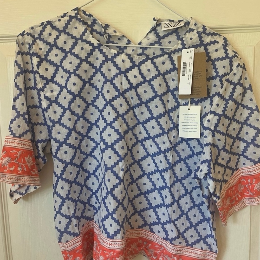 SZ block prints x j crew top